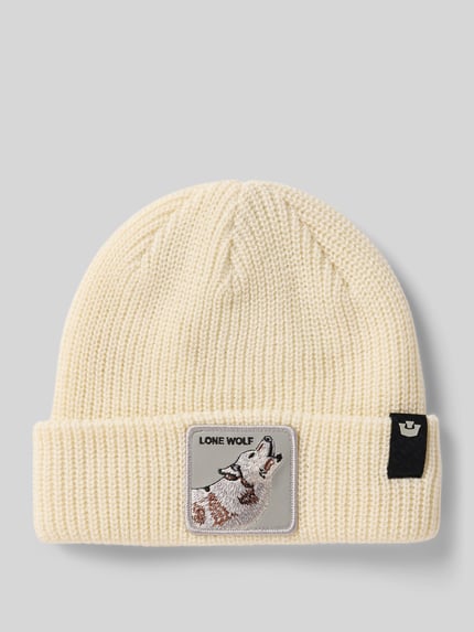 GOORIN BROS. Czapka beanie z naszywką z motywem model ‘THE LONE BEANIE’ Złamany biały 1