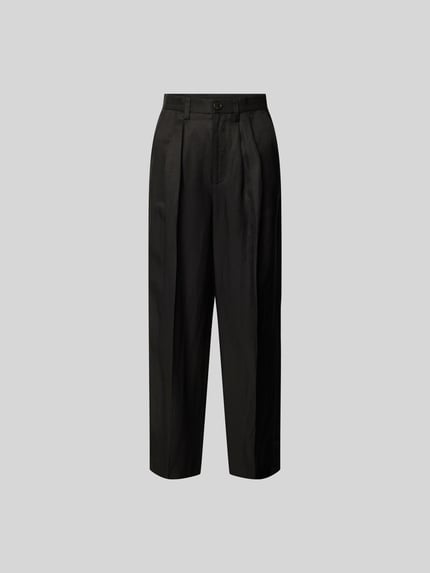 Anine Bing Stoffen broek met bandplooien Zwart - 2