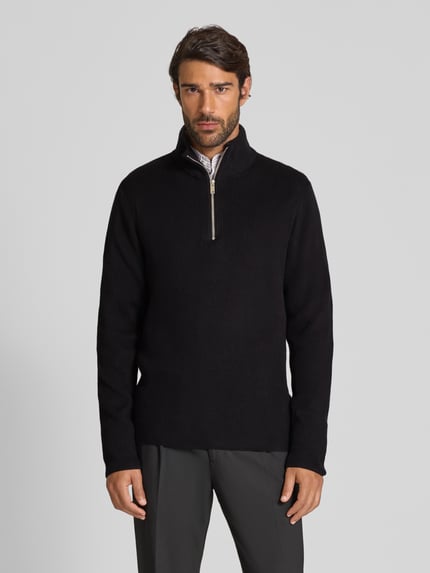 Lindbergh Strickpullover mit Troyer-Kragen Black 4
