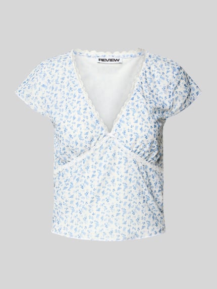 T-Shirt mit Spitzenbesatz Shop The Look MANNEQUINE