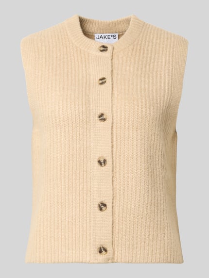 Jake*s Casual Strickweste mit Woll-Anteil und Knopfleiste Camel 2
