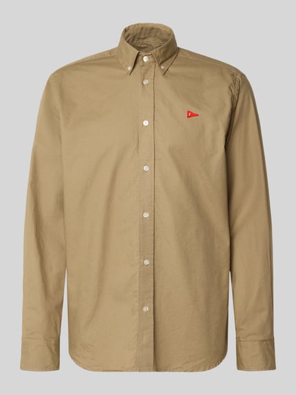 Produktfoto, Freizeithemd mit Knopfleiste von Forét aus baumwolle, regular fit, beżowy kolor, label-stitching, button-down kołnierz, widok z przodu