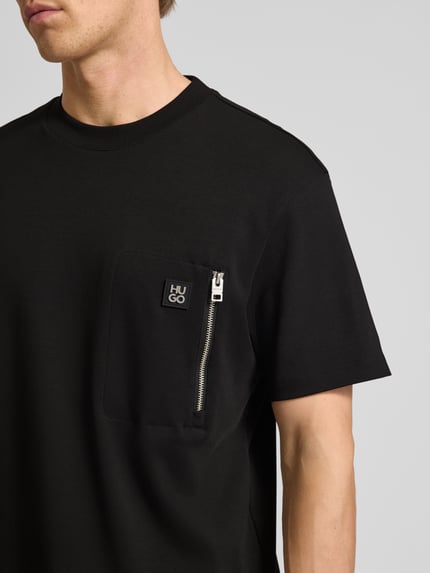 HUGO Regular Fit T-Shirt mit Brusttasche Modell 'Dargentee' Black 3