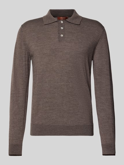 Cruna Strickpolo aus reiner Wolle Taupe 2