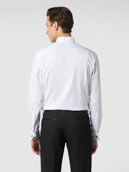 Jake*s Slim Fit Smokinghemd aus Twill Weiss 5