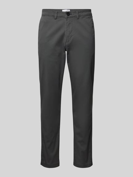 Selected Chinosy o kroju slim fit z mieszanki bawełny model 'MILES' Ciemnoszary 2