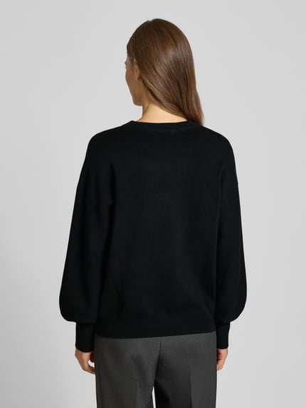 GUESS Gebreide pullover met siersteentjes, model 'LEIGHTON' Zwart - 5
