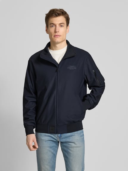 Original Bombers Bomberjack met labelprint, model 'Williston' Marineblauw - 4