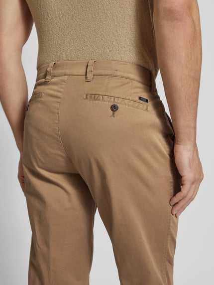 EUREX by Brax comfort fit stoffen broek met Franse steekzakken model 'JIM' Beige - 3