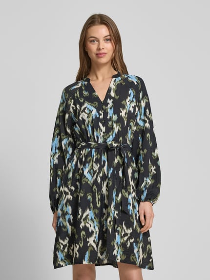 VILA Knielange jurk in kreuklook, model 'MARLOT MALI' Zwart - 4