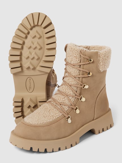 Tamaris Snowboots met teddybont Lichtbruin - 4