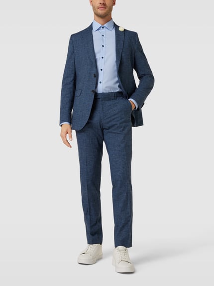 CG – CLUB of GENTS Slim Fit Anzughose in melierter Optik Modell 'Paco' Blau 1