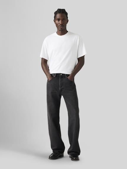 Levi's® Loose Fit Jeans aus reiner Baumwolle Modell '501® LOOSE' Dunkelgrau 3