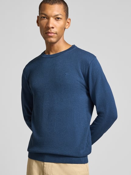 Tom Tailor Regular Fit Pullover aus reiner Baumwolle Blau 3