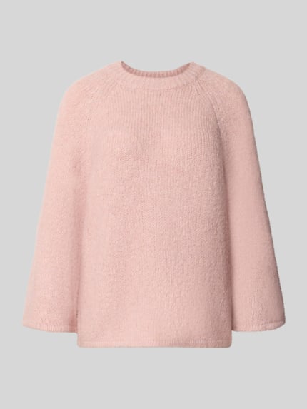 Produktfoto, Strickpullover mit Raglanärmeln von FREE/QUENT in zartem Rosa, Material-Mix mit Woll-Anteil, gerader Schnitt, Rundhalsausschnitt