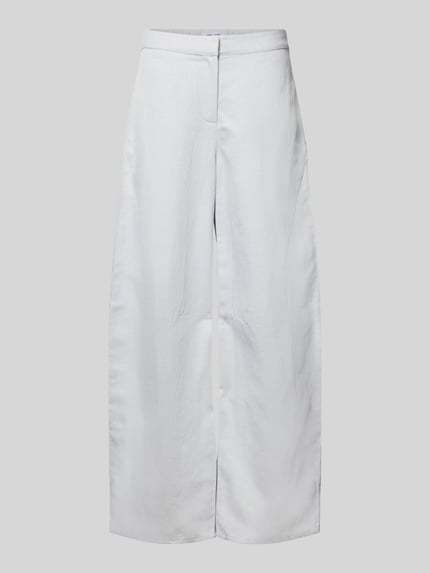 Produktfoto, helle Wide Leg Pants mit Leinen-Anteil Modell 'SAROKO' von Samsøe Samsøe, Baumwoll-Mix, ausgestellter Schnitt, glatte Textur