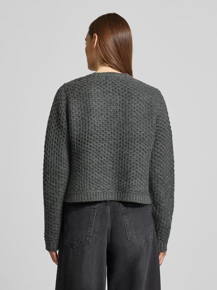 Cph Muse Strickjacke mit Knopfleiste Modell 'COLETTE' Dunkelgrau Melange 5