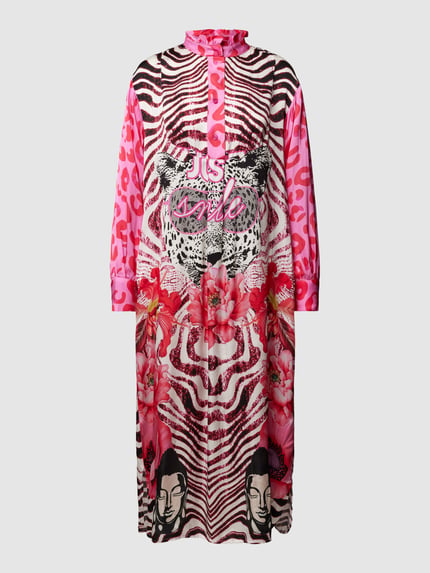 miss goodlife Midikleid aus reiner Viskose Modell 'Just Smile' Pink 2