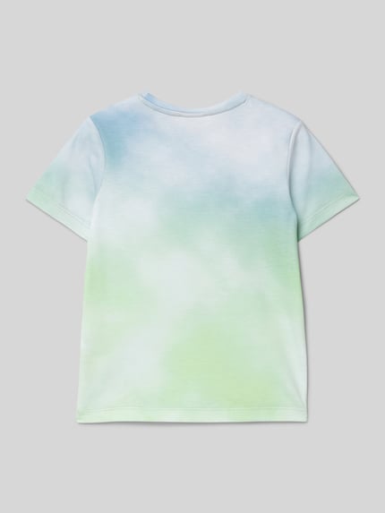 s.Oliver RED LABEL Regular fit T-shirt met katoen en kleurverloop Lichtblauw - 3