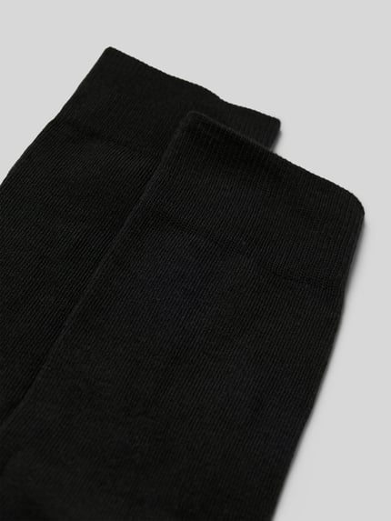 Produktfoto, Socken im 2er-Pack von FALKE in Schwarz, Baumwollmischung, Modell 'Happy', breiter Komfortbund, verstärkte Ferse und Spitze.