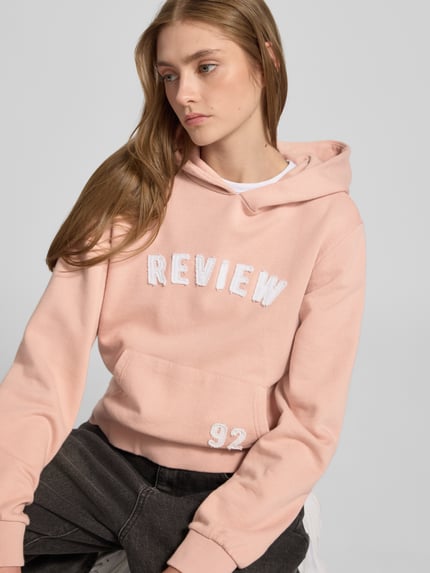 REVIEW Hoodie met capuchon Oudroze - 3