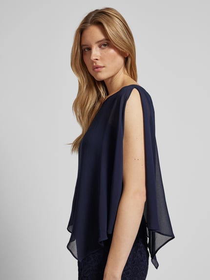 Vera Mont Knielange cocktailjurk in dubbele-laagjeslook Donkerblauw - 3