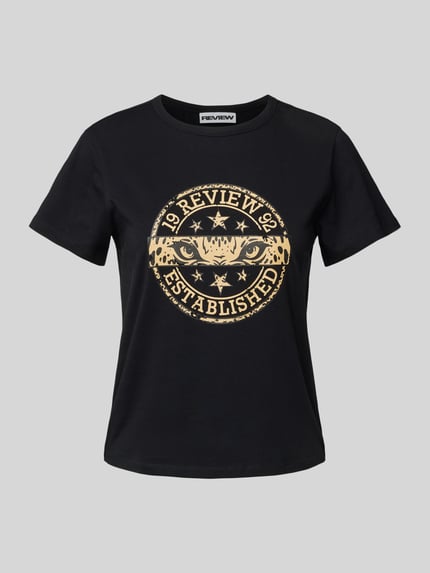 REVIEW T-Shirt mit Label-Print Black 2
