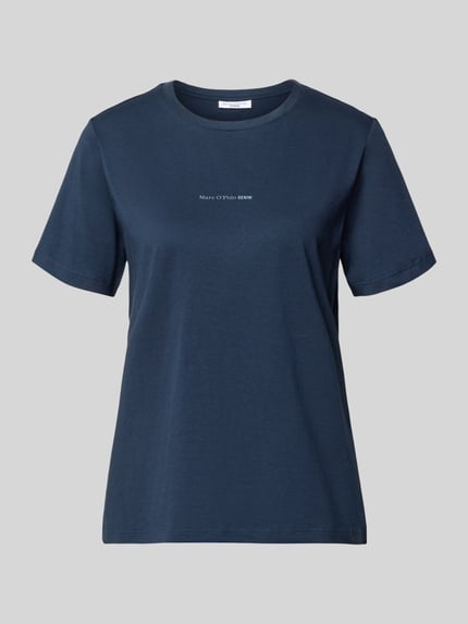 Produktfoto, Regular Fit T-Shirt aus reiner Baumwolle von Marc O'Polo Denim in Optik: Unifarben, Label-Schriftzug, Rundhals, Kurzarm, Materialverarbeitung: Jersey