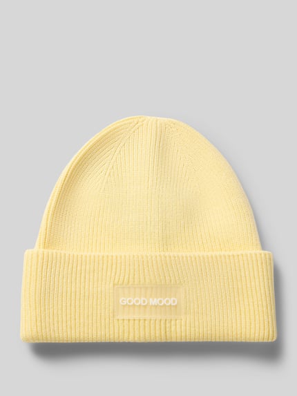 PIECES Mütze mit Label-Patch Modell 'PCNOLLA HOOD' Pastell Gelb Melange 1