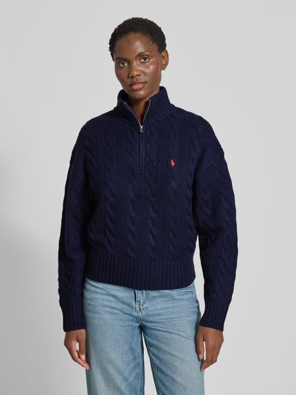 Polo Ralph Lauren Troyer z mieszanki wełny i kaszmiru Granatowy 4