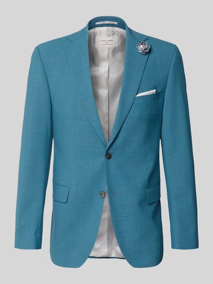 Carl Gross Slim fit 2-knoops colbert van viscosemix Petrol - 2