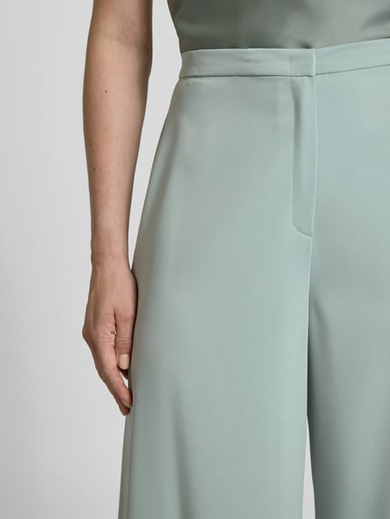 SWING Wide fit stoffen broek met elastische band Lindegroen - 3