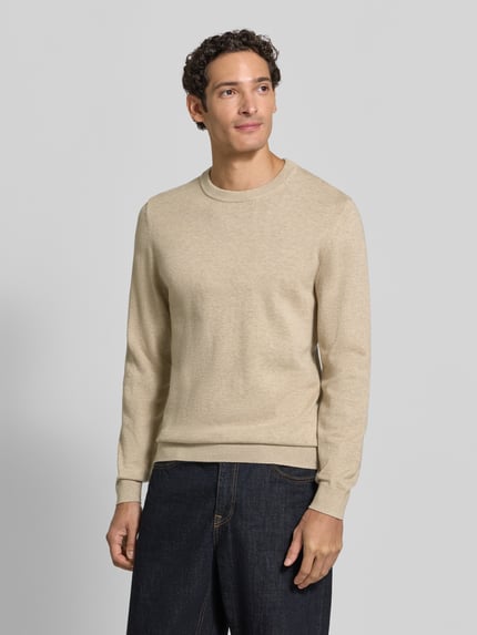 MCNEAL Strickpullover aus Baumwoll-Kaschmir-Mix mit Rundhalsausschnitt Mud Melange 4