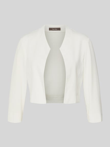 Produktfoto, Bolero mit offener Vorderseite von Vera Mont aus weißem Material-Mix mit Stretch-Anteil, gerader Schnitt, Sportmanschetten.