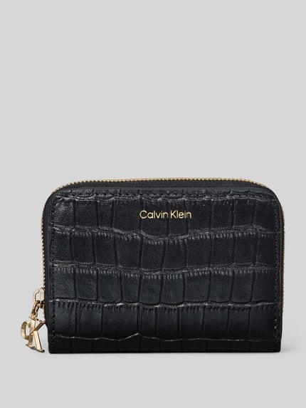 CK Calvin Klein Portemonnaie aus echtem Leder Black 1