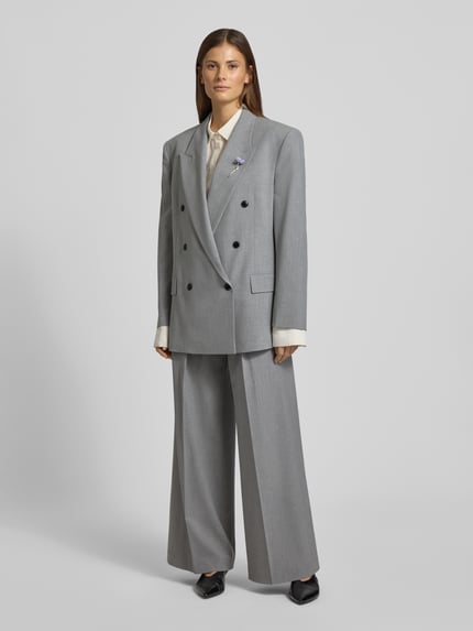 HUGO Regular Fit Longblazer mit Brosche Modell 'ANTEGI' Hellgrau Melange 1