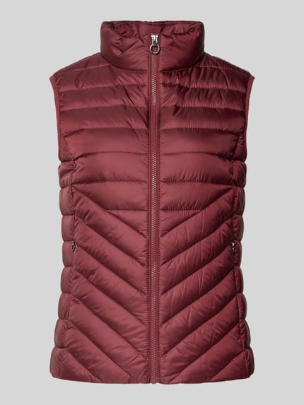 s.Oliver RED LABEL Kamizelka pikowana o kroju slim fit ze stójką Bordowy 2