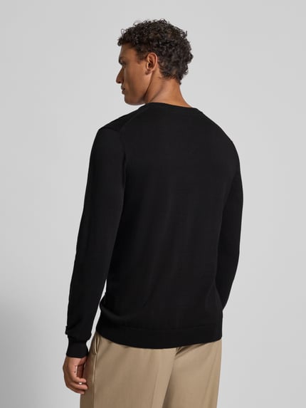 Casual Friday Strickpullover mit Rundhalsausschnitt Modell 'OSVALD' Black 5