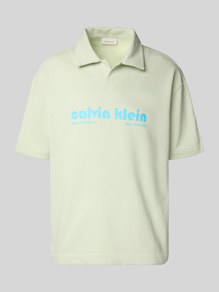 Calvin Klein Jeans Relaxed Fit Poloshirt mit Label-Print Mint 2
