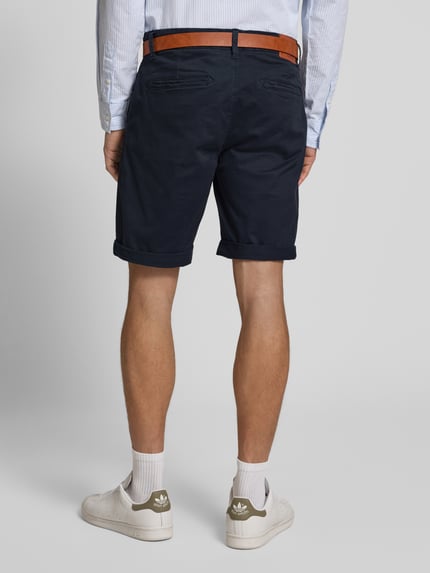 Redefined Rebel Korte regular fit chino met riem, model 'MIKE' Donkerblauw - 5