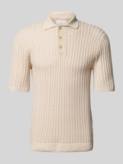 JACK & JONES Premium Poloshirt mit Strukturmuster Modell 'JOEL' Offwhite 2