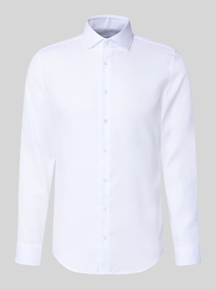 Slim Fit Business-Hemd aus Baumwolle mit Kentkragen Shop The Look MANNEQUINE