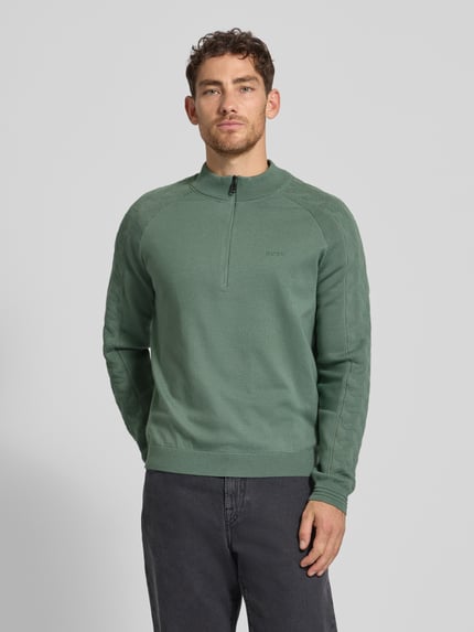 BOSS Green Regular Fit Troyer mit Schurwolle Modell 'MIRROR' Lind 4
