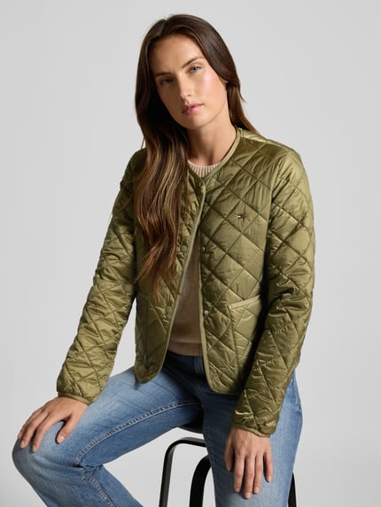 Tommy Hilfiger Regular Fit Steppjacke mit aufgesetzten Eingrifftaschen Oliv 3
