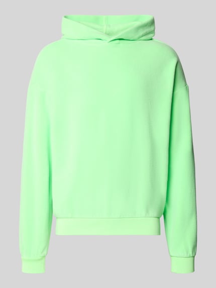 Produktfoto, Regular Fit Hoodie aus Baumwoll-Mix Modell 'ILARIO' von FIRE + ICE, kolor jasnej zieleni, gładka faktura, Mieszanka bawełny, krój regular fit, Kaptur, Długość tyłu w rozmiarze M: 68 cm, Długość rękawów w rozmiarze M: 59 cm