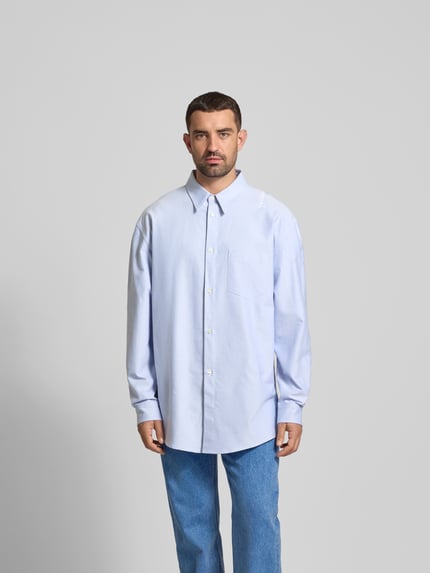 Marni Koszula casualowa o kroju oversized z kieszenią na piersi Jasnoniebieski 4