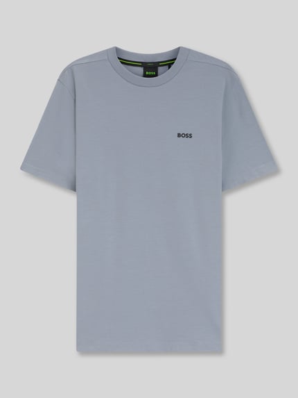 BOSS Green męski t-shirt o kroju regular fit z mieszanki bawełny Szaroniebieski 2