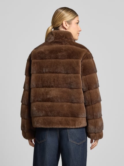PETITE M. kurtka w kroju regular fit ze sztucznego futra Ciemnobrązowy 5