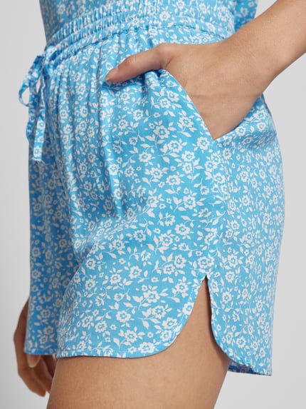 VERO MODA Korte broek van viscose met bloemenmotief, model 'EASY JOY' Lichtblauw - 3