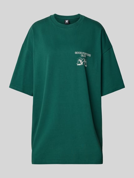 Karo Kauer Oversized T-Shirt mit Motiv- und Statement-Print Dunkelgruen 2